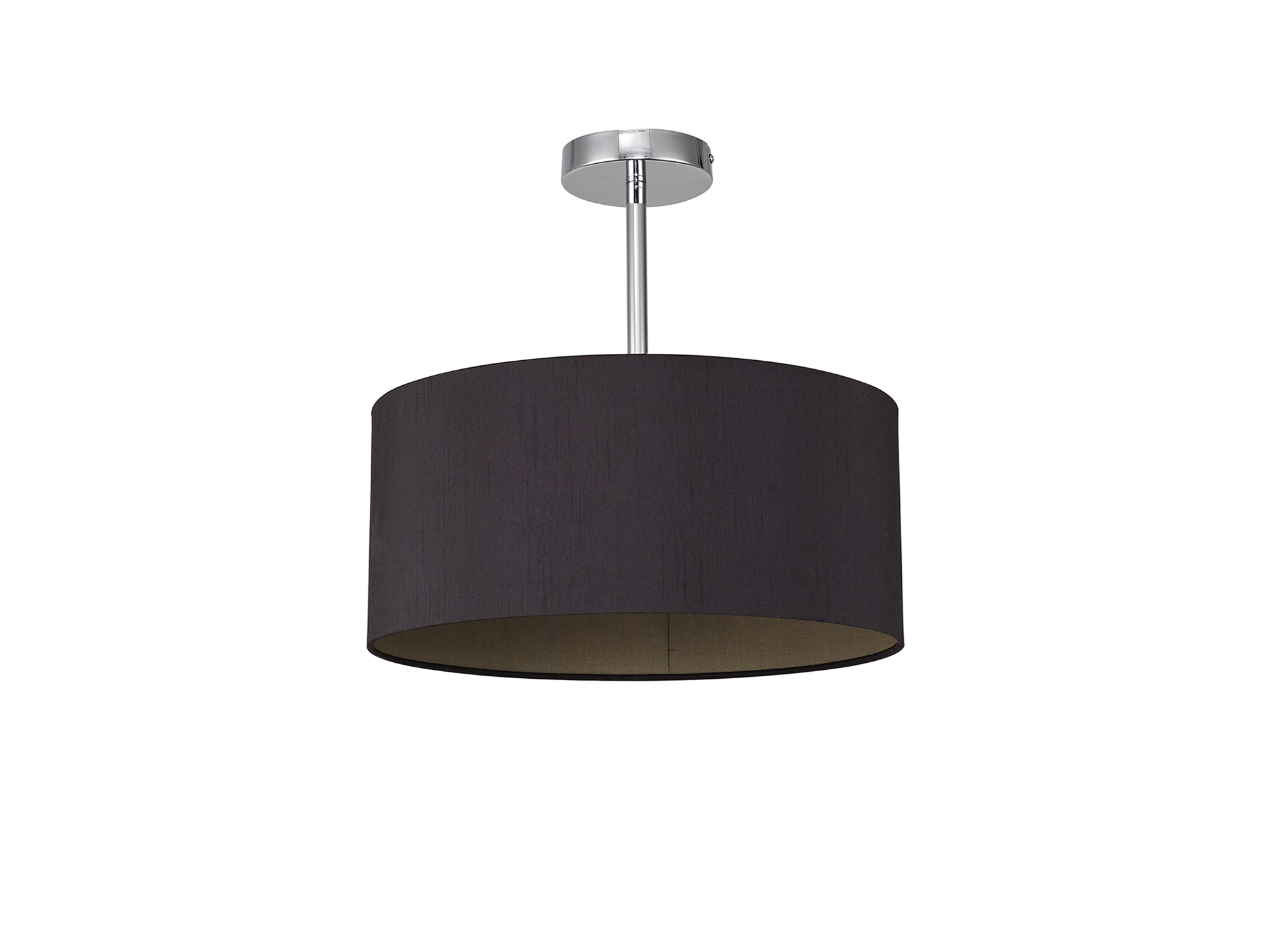 Baymont 40cm Semi Flush 1 Light Polished Chrome, Midnight Black/Green Olive DK0091  Deco Baymont